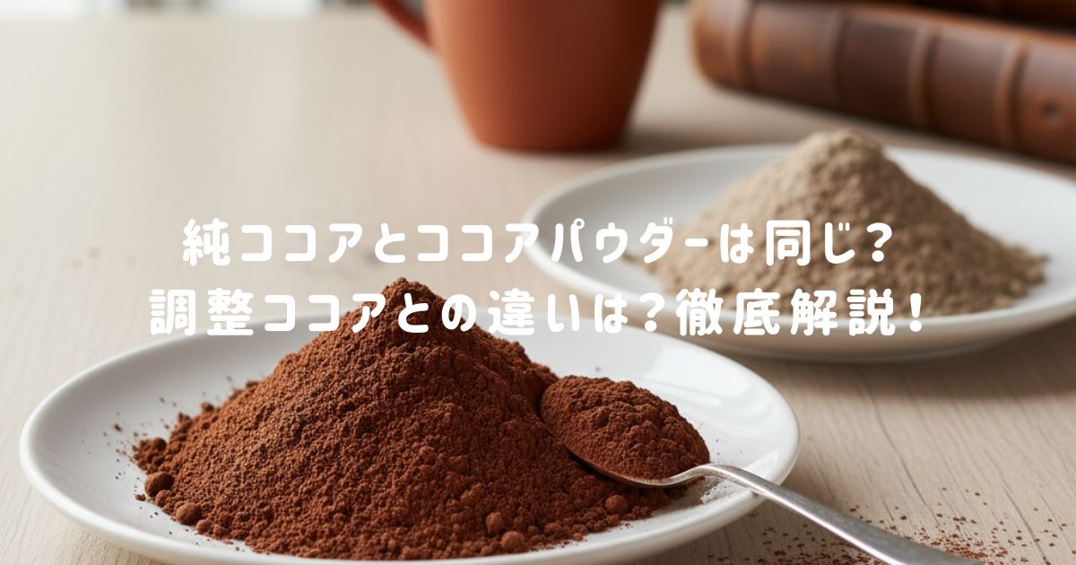 純ココアとココアパウダーは同じ？調整ココアとの違いは？徹底解説！お菓子作りで失敗しない選び方